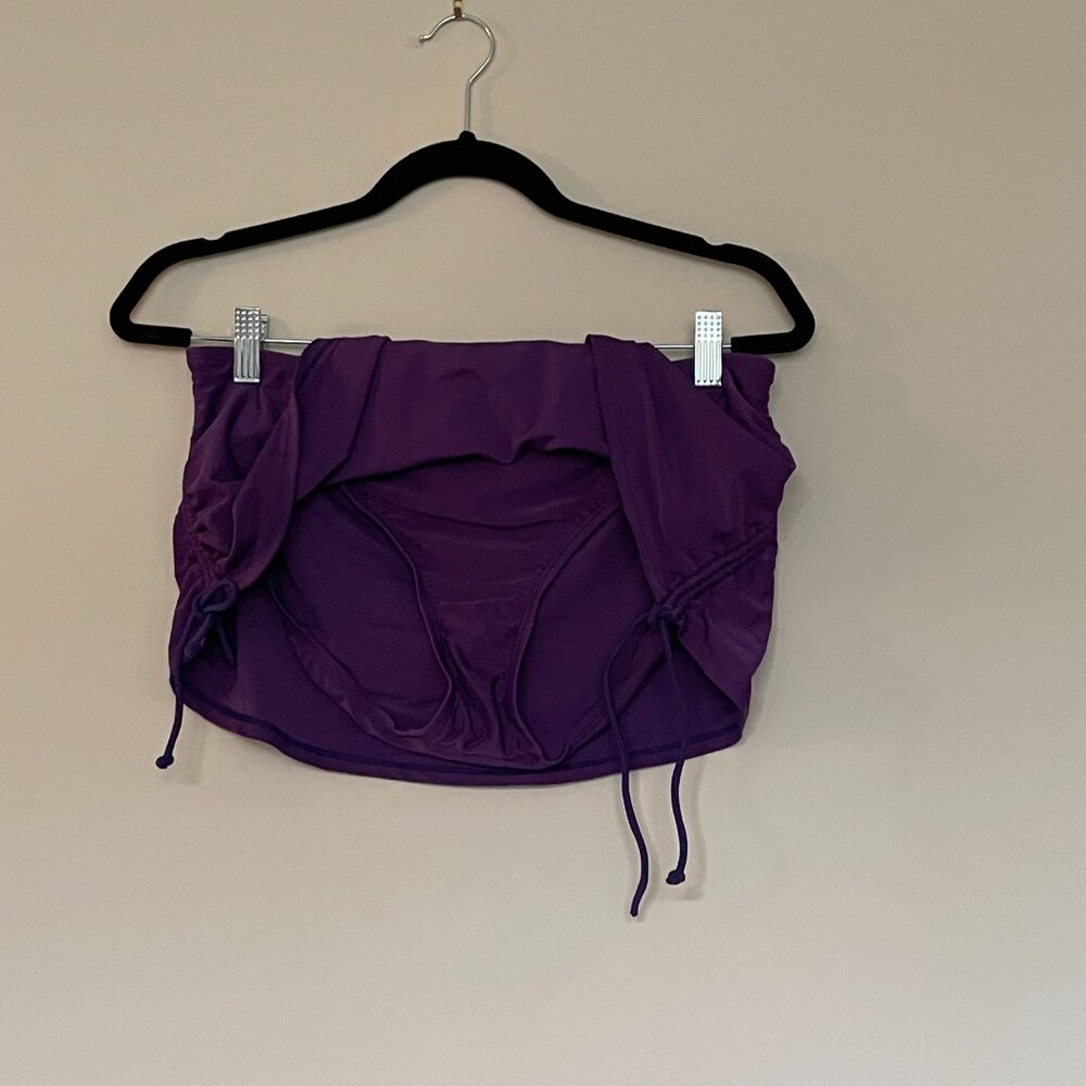 2 Piece Tankini Purple Green Black Medium - Picture 7 of 10